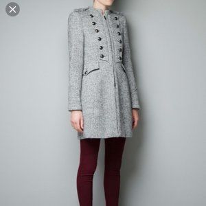 ZARA Millitary Tweed coat buttons size M